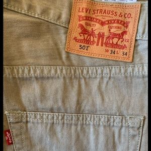 Men’s Levi’s 501 tan like new 34 x 34